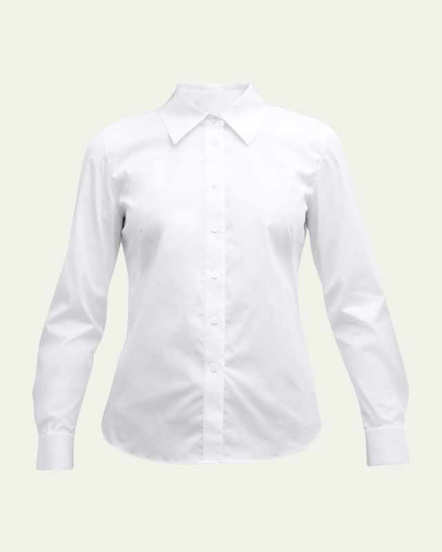Plus Size Wright Button-Down Cotton-Blend Shirt